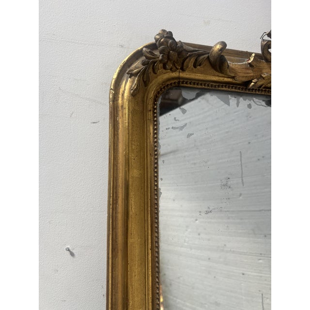 Rococo Style Gilded Mirror in Wood and Gilded Stucco, 1800s For Sale - Image 6 of 13