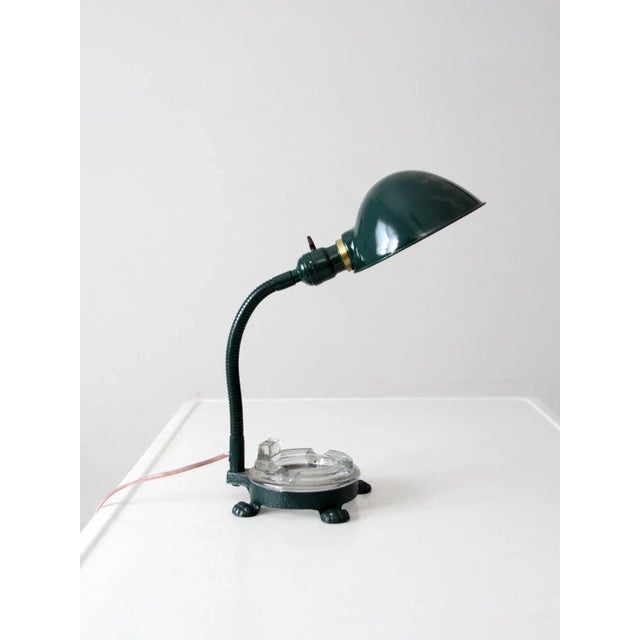 Vintage Gooseneck Desk Lamp With Ashtray For Sale - Image 4 of 13
