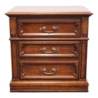 Davis Cabinet Co. Tawny Cherry Italian Inspired Traditional 25" Three Drawer Nightstand - Model 1907 For Sale