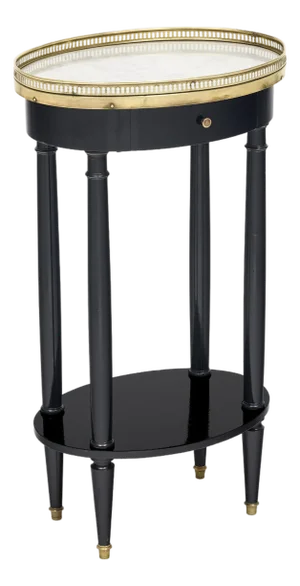 Oval, Louis XVI Style Side Table, Ebonized, French, 1920s