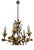 Italian Five-Light Wrought Iron Chandelier, 1950s For Sale