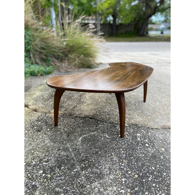 Heywood Wakefield Style Petite Coffee Table | Tabletop Shape For Sale - Image 10 of 12