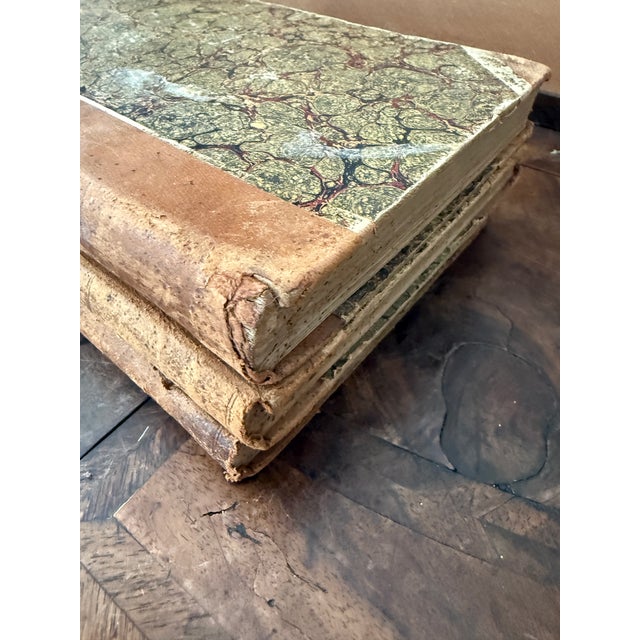 Late 19th Century Set of Three (3) 1874 Ohio Law Books Antique Leather Bound Decorative Stack For Sale - Image 5 of 12
