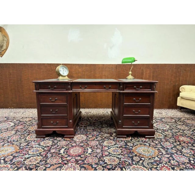 English Chesterfield Partners Desk For Sale - Image 18 of 18