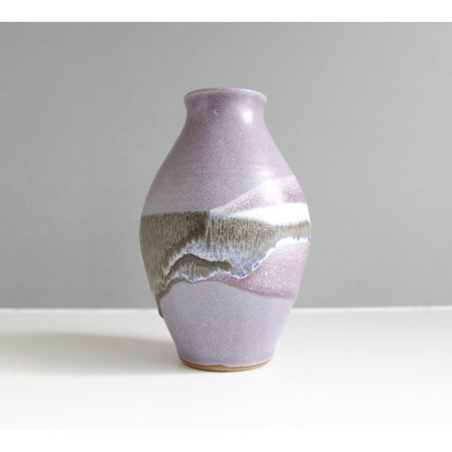 Vintage Purple Ceramic Studio Pottery Vase Chairish