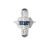 Art Deco 1920s 14K White Gold Hand Cut Diamond Sapphire Mosaic Ring Art Deco Estate, Size 6.5 For Sale - Image 3 of 3