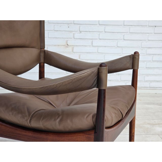 Mid-Century Modern Danish Modus Highback Armchair by Kristian Vedel for Søren Wiladsen, 1974 For Sale - Image 3 of 18