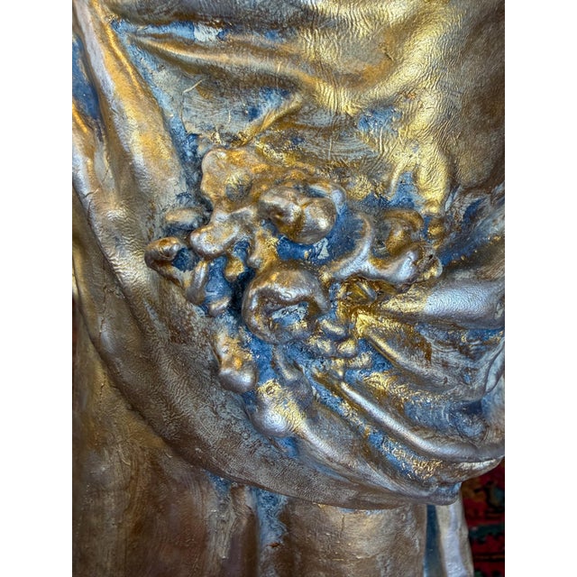 1960s 1960s Reproduction Auguste Moreau "Girl Dressing Her Hair" Table Lamp For Sale - Image 5 of 12