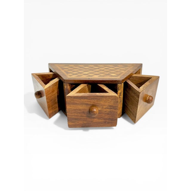 Vintage Folk Art Inlaid Spice Box – Mid 20th Century Cabin / Outsider Art For Sale - Image 9 of 14