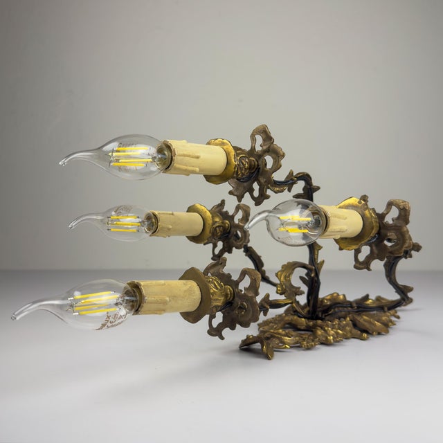 Brown Vintage Italian Bronze Wall Sconce, Italy, 1930s For Sale - Image 8 of 18