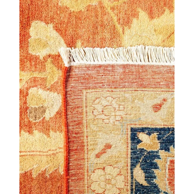2000 - 2009 Mogul, One-of-a-Kind Hand-Knotted Area Rug in Orange, 8' 1" x 10' 0" For Sale - Image 5 of 8