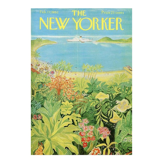 1962 Original New Yorker Magazine Cover by Ilonka Karasz, February 17, Winter Cruise For Sale