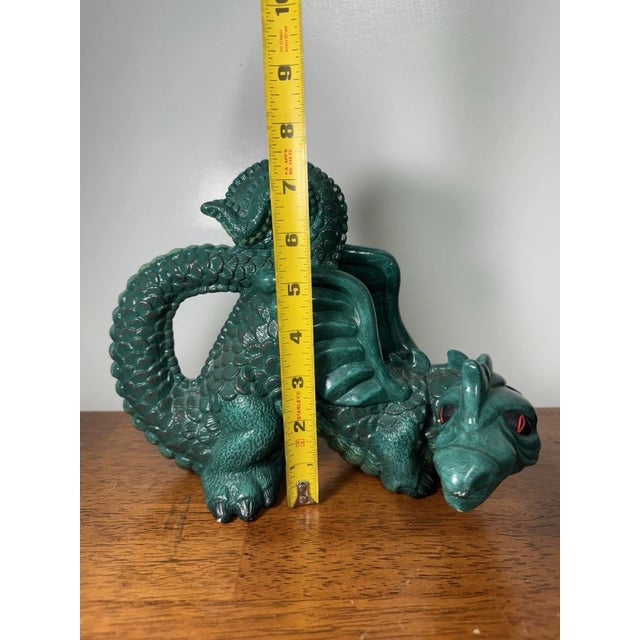 Vintage Green Dragon Figurine Fantasy Mythical Creature Statue Collectible Decor For Sale - Image 9 of 10