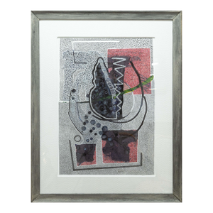 Paul Verburg Rufescent Signed Contemporary Pen and Ink Wash on Paper Framed