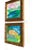 Two original mini paintings by Jessalin Beutler in a set with matching gold frames. Artwork is mixed media on canvas...