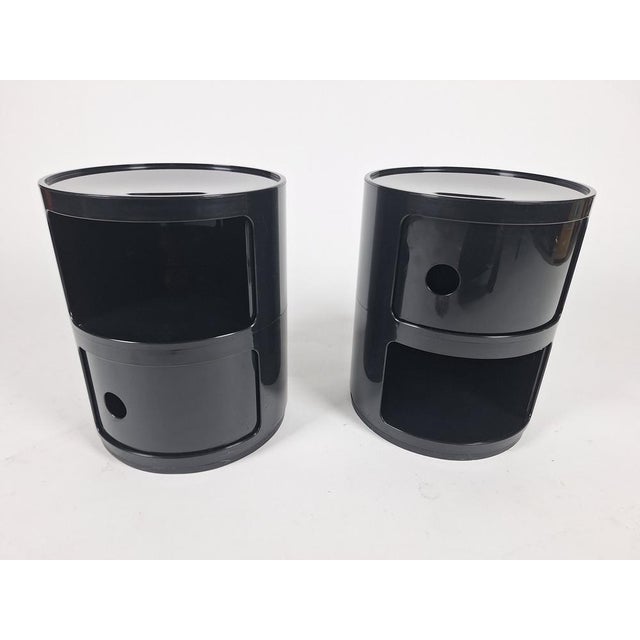 Componibili Modular Chests of Drawers in Black ABS by Anna Castelli Ferrieri for Kartell, 1970s, Set of 2 For Sale - Image 10 of 13