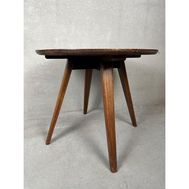 Wood Vintage Japandi Side Table in Oak, 1970s For Sale - Image 7 of 10