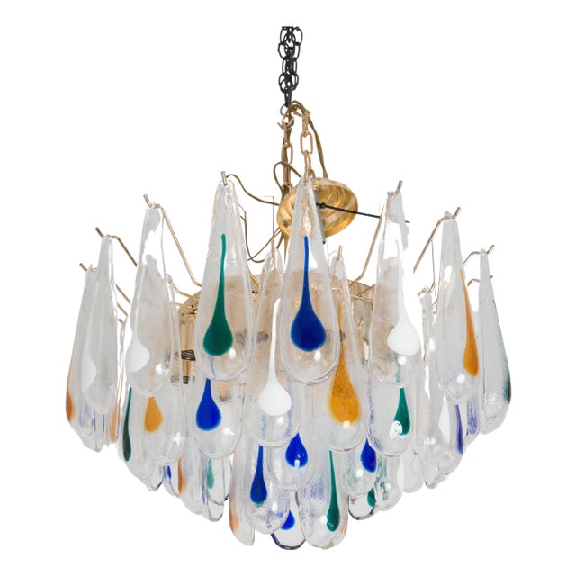 Mid-Century Modern Murano Blown Glass Chandelier, 1960s For Sale