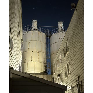 Contemporary Night Photograph "Twin Tanks" by John Vias For Sale