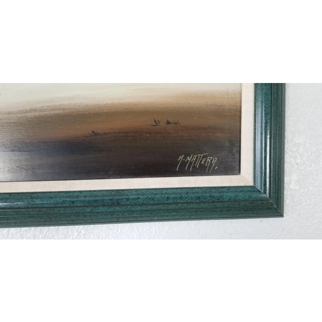 Mid-Century Modern 1980s A Mattera Ocean Landscape Oil Painting For Sale - Image 3 of 10
