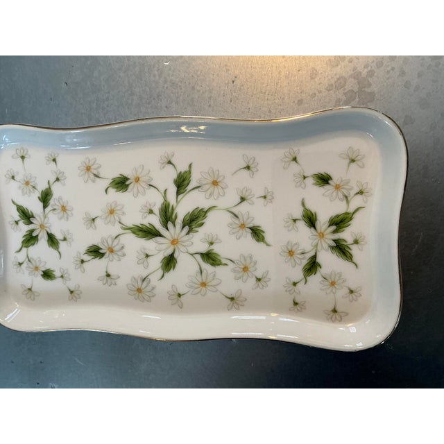 Vintage Floral Tray, Kifton Japan, Hand Painted Daisy, Vanity Tray,1980s Porcelain. For Sale In Cleveland - Image 6 of 11