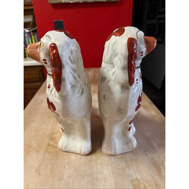 Pair of Antique Decorated Staffordshire Dogs, Circa 1860's For Sale - Image 10 of 16