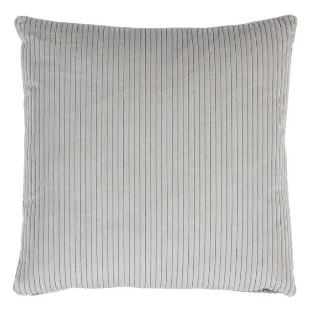 Transitional Schumacher Wyatt Corduroy 22" Pillow in Steel Grey For Sale - Image 3 of 3