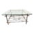 Giacometti Style Forged Iron and Glass Coffee Table, Faux Bois Vine Trellis Base For Sale
