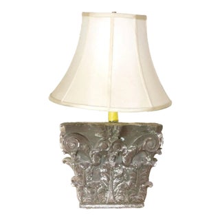 Neoclassical Cast Stone Architectural Lamp For Sale