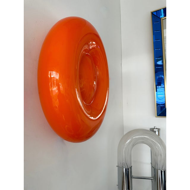 Orange Contemporary Pair of Murano Glass Candy Sconces. Italy, 2010s For Sale - Image 8 of 15