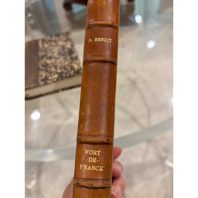 Vintage French Cognac Leather Bound Books by Pierre Benoit - Set of 3 For Sale - Image 12 of 13