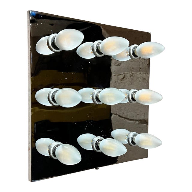 1970s Lightolier Mod Chrome Panel Wall Lamp For Sale