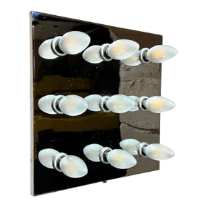 1970s Lightolier Mod Chrome Panel Wall Lamp