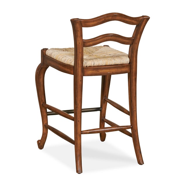 Avignon Cottage Finished Counter Stool with Abaca Rope Rush Seat