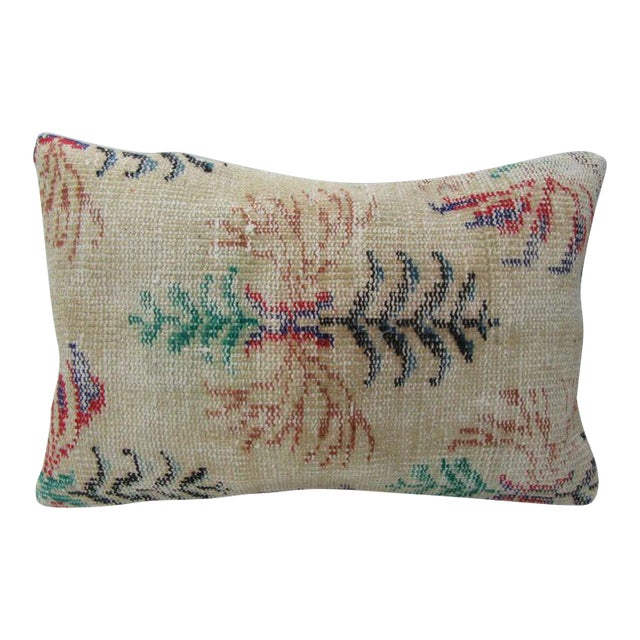 Turkish Floral Decorative Handmade Cushion Cover - 24ʺW × 16ʺH For Sale