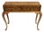1970s American of Martinsville 2 Drawer Burl Queen Anne Style Writing Table For Sale