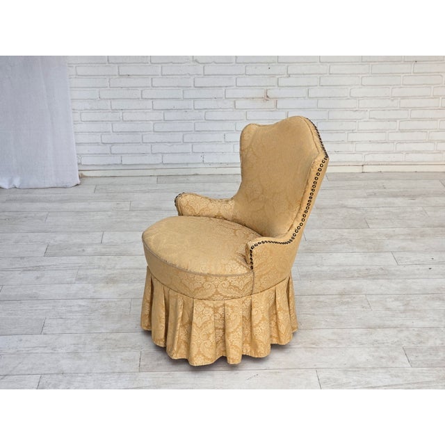 1960s Vintage Danish Cocktail Lounge Chair in Jacquard Fabric and Beech, 1960s For Sale - Image 5 of 18