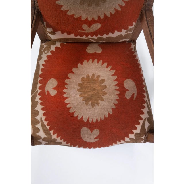 Boho Chic Suzani Embroidered Bergere Chair For Sale - Image 10 of 12