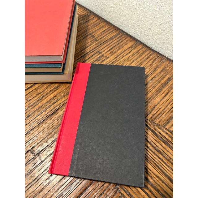 Paper Massive Vintage Crimson & Red - Orange Hardcover Book Stack - Set of 6 - Gold Font Palette - Mid-Century Modern Library Decor For Sale - Image 7 of 14