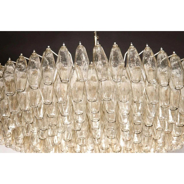 Modern Hand Blown Murano Smoked Glass Polyhedral Chandelier For Sale - Image 3 of 6
