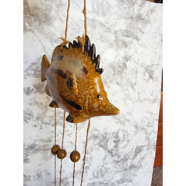 1990s 1990s Handcrafted Pottery Fish Wall Hanging Wind Chime For Sale - Image 5 of 13