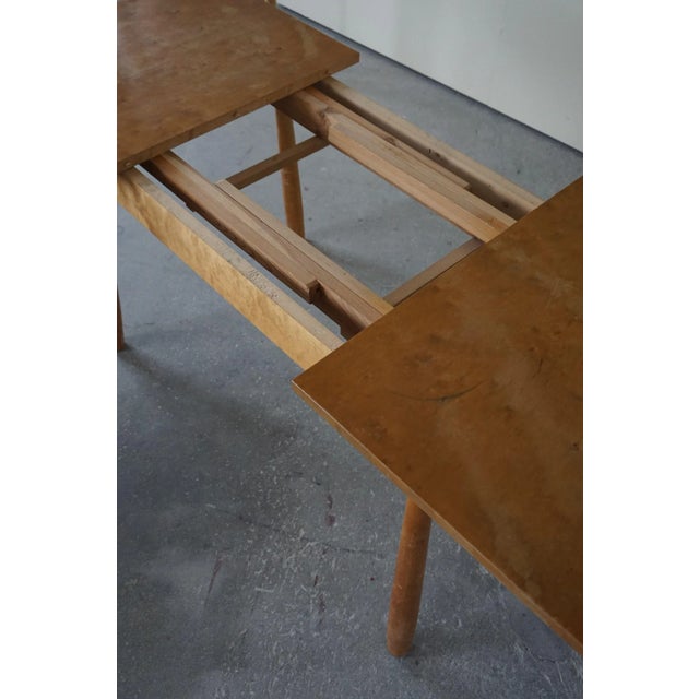 Modern Danish Desk or Extendable Dining Table in Birch by Philip Arctander, 1940s For Sale - Image 3 of 14