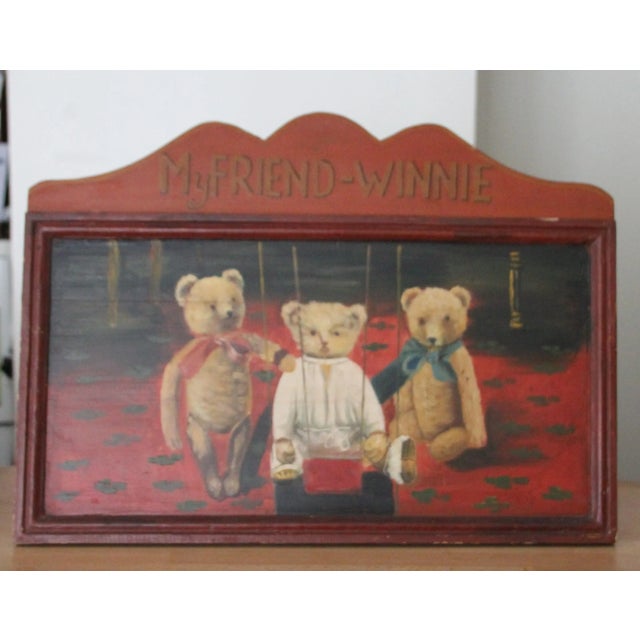 1970s Wooden Teddy Bear Wall Panel, 1970s For Sale - Image 5 of 5