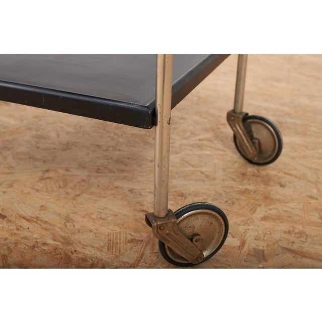 Servierboy in Chrome-Plated Steel Tubing, Casters, and Wood from Ebo AG, 1954 For Sale - Image 4 of 9