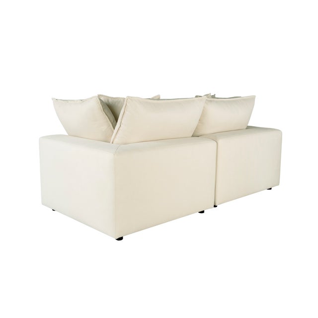 2020s Cali Natural Performance Fabric Modular Loveseat For Sale - Image 5 of 8