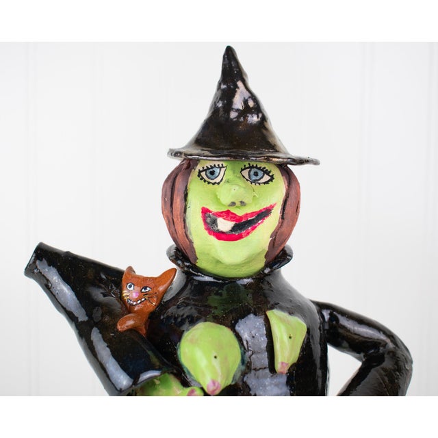 Signed Postmodern Feminist Sculptural Pottery - Witch Teapot For Sale - Image 10 of 17