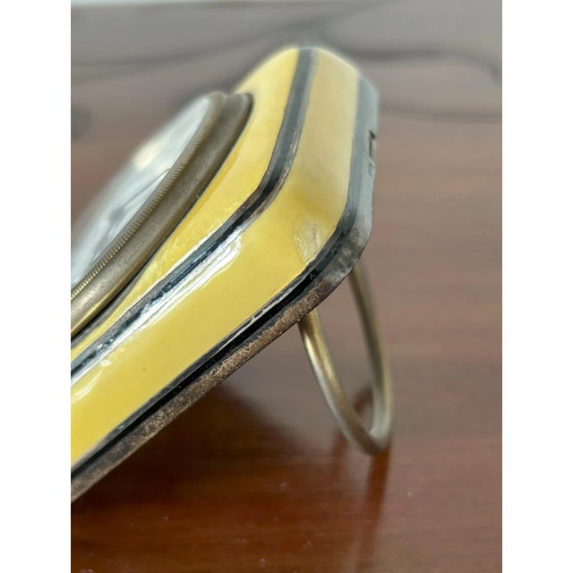 Black Art Deco Table Clock with Enamels from Huitaine, 1930s For Sale - Image 8 of 15