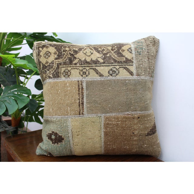 Textile Turkish Vintage Rug Decorative Pillow Cover - 19"x19" For Sale - Image 7 of 11