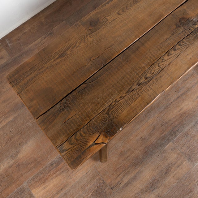 20th Century Rustic Splay Peg Leg Coffee Table From Hungary For Sale - Image 4 of 10