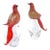 Pair of Mid-Century Vermillion Murano Glass Dove Sculptures With 24k Gold Flecks For Sale